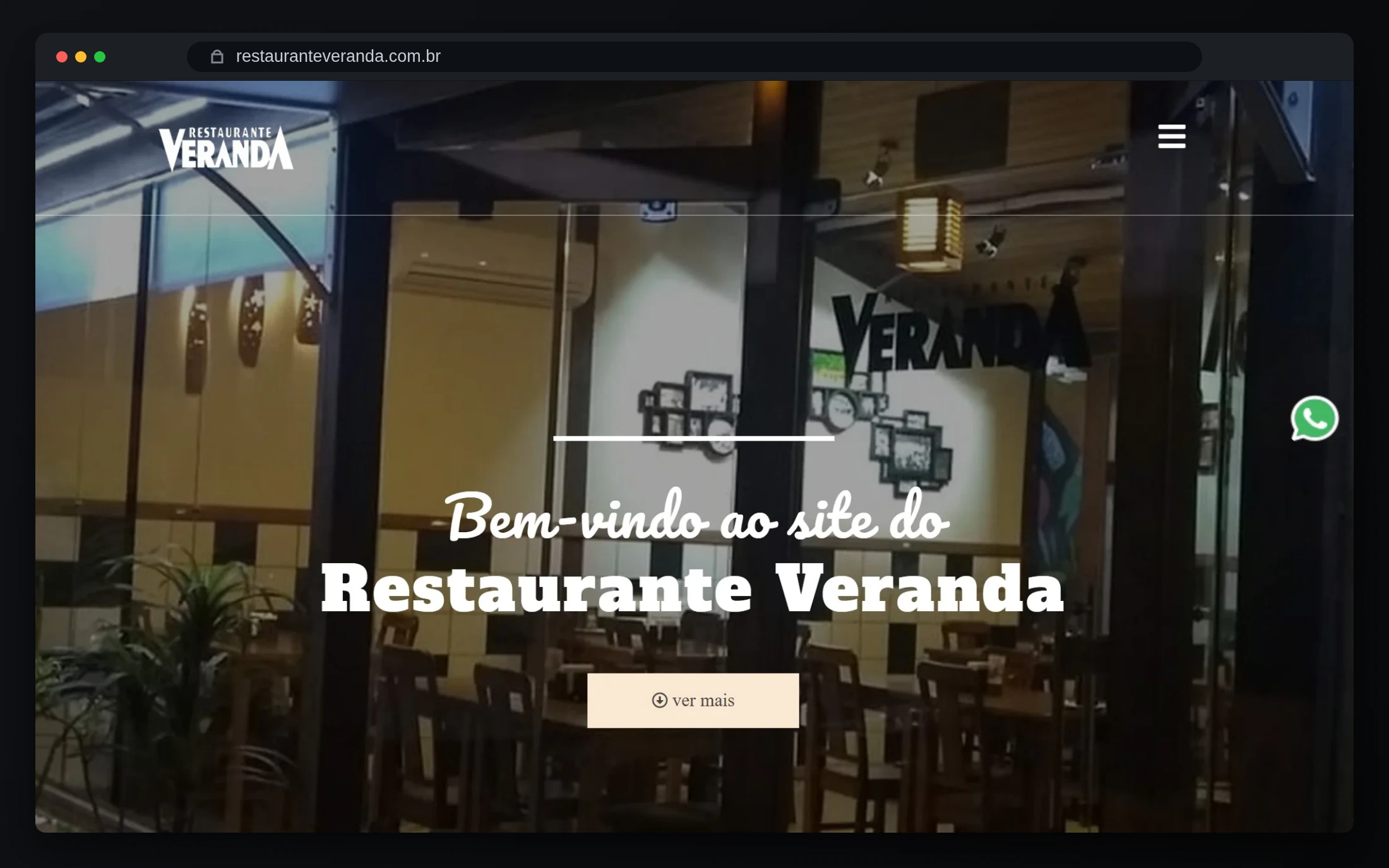 Restaurante Veranda website home page